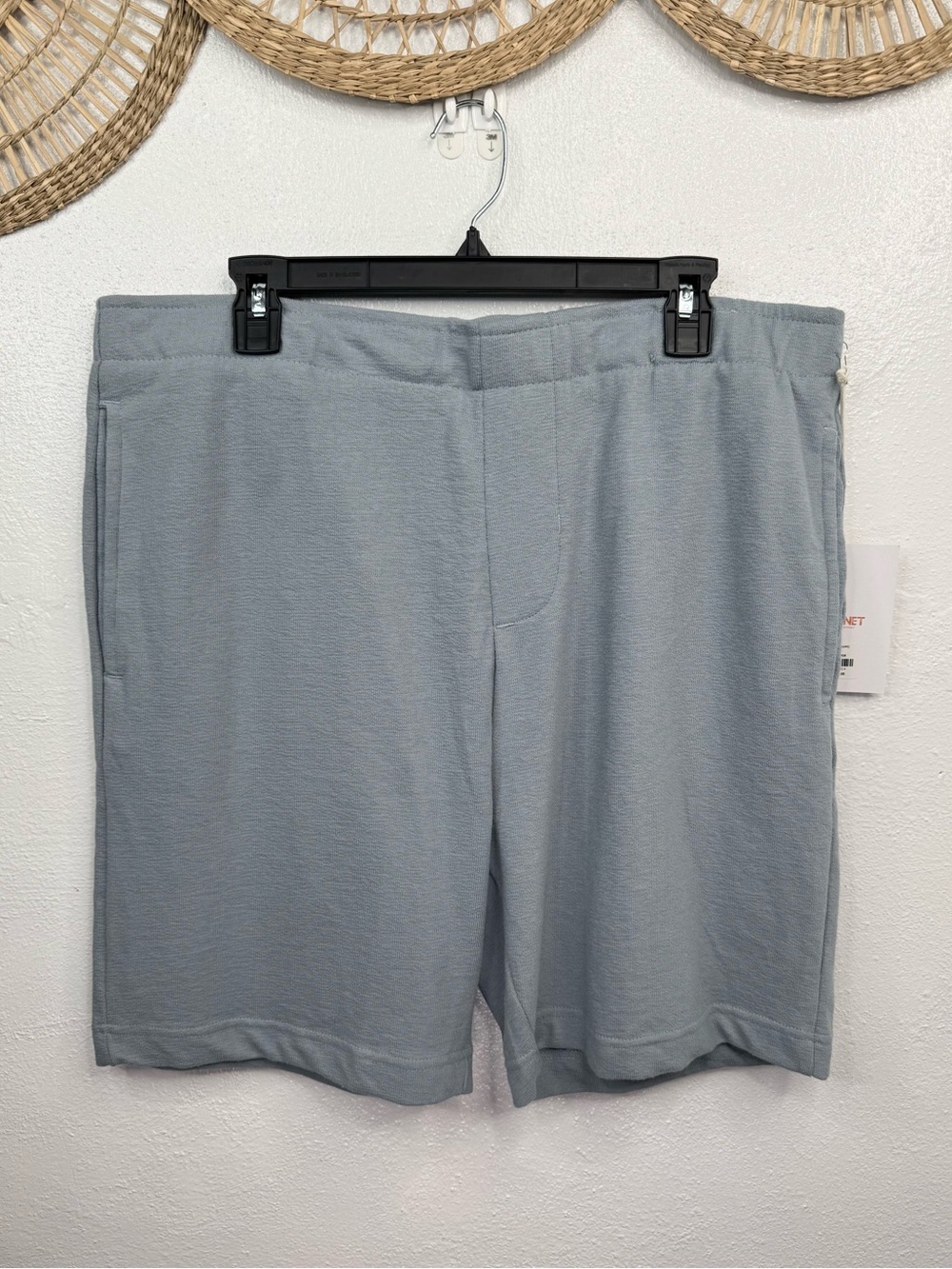 Free Planet Men's Knit Casual Shorts Blue Gray Size L 8" Inseam NWT